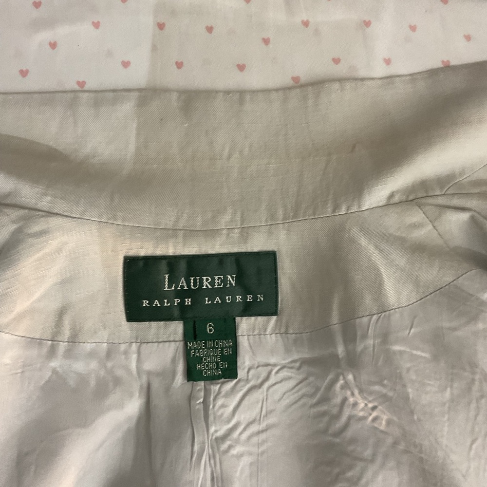 Ralph Lauren Double-Breasted White Blazer with Gold Buttons Size 6 - Picture 6 of 13